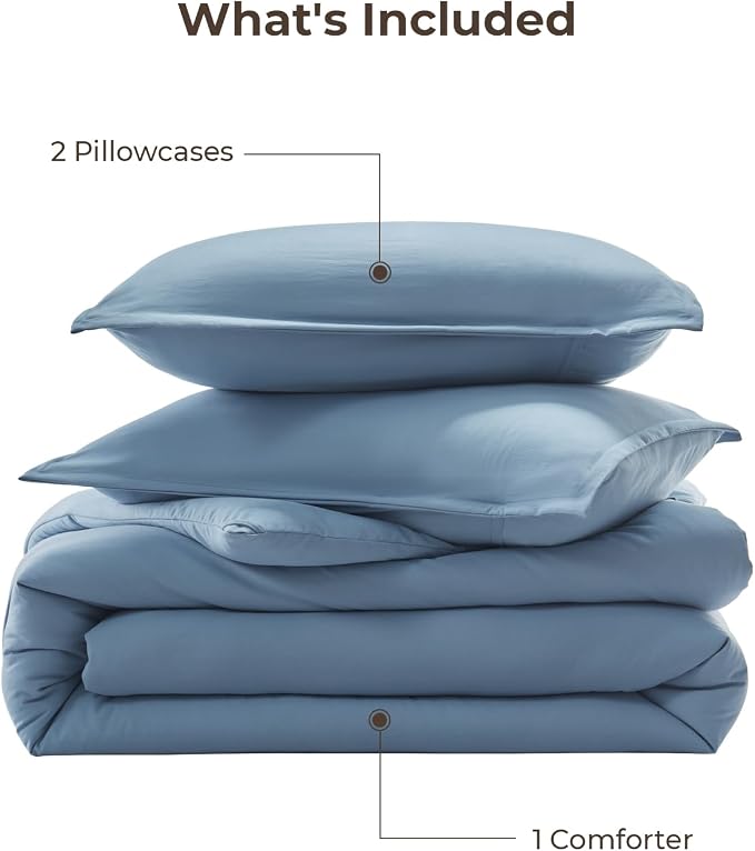 Litanika Comforters Grayish Blue Oversized Queen Size, 3 Pieces Lightweight - Image 7
