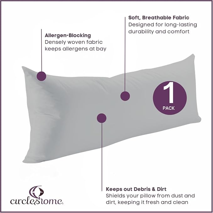 CirclesHome Pillow Protectors Single Pack Body Zippered - Image 3