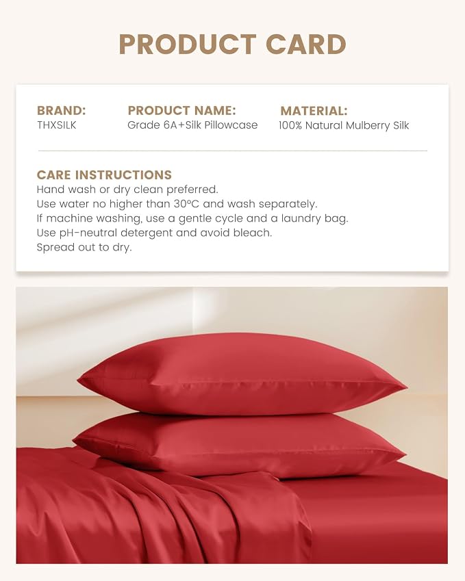 THXSILK Set of 2 100% Silk Pillowcases - Image 8