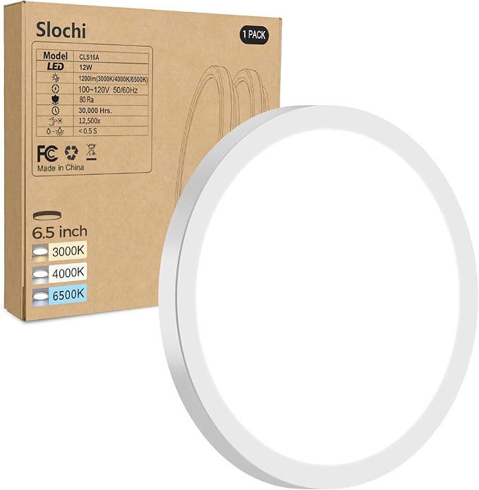 1PACK LED Flush Mount Ceiling Light Fixture, 3000K-4000K-6500K & 100W by CeilingLights