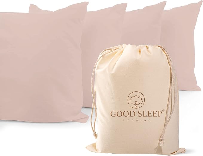 1000 TC Blush Standard Pillowcases Set of 4 100% Egyptian Cotton Pillow Cases by GoodSleepBedding