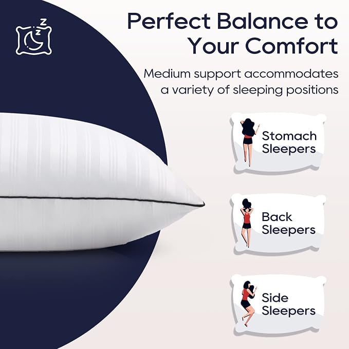 downluxe Bed Pillows Standard Size Set of 2 - Image 3