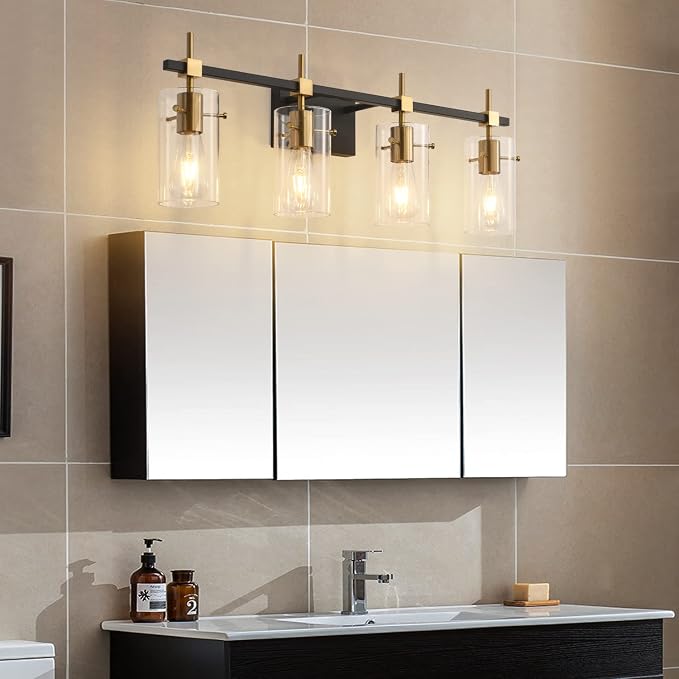 SOLFART Farmhouse Brass Bathroom Vanity Lights fixtures Over Mirror Vintage - Image 7