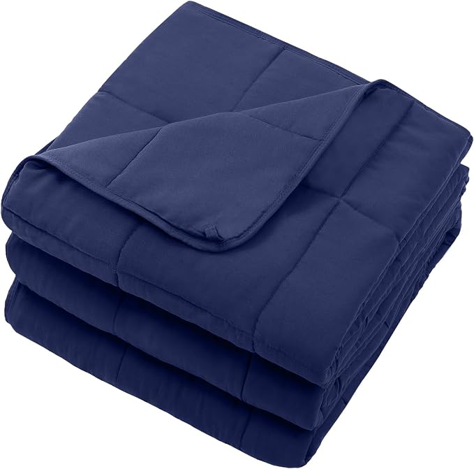 Navy Blue Weighted Blanket for Adults 25lbs, Cal King Cooling Heavy Throw - Image 7