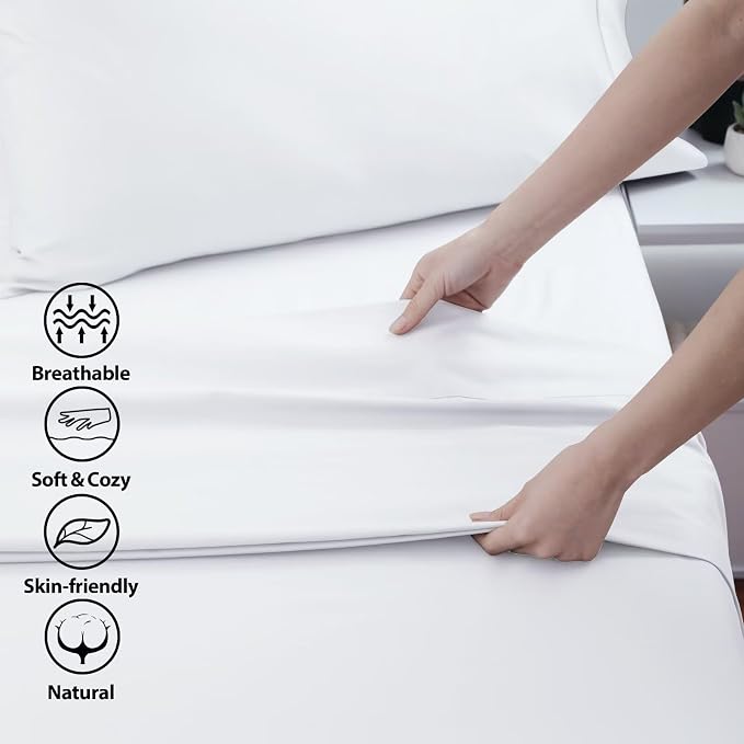 2-Pack Cotton King Flat Sheet Only, 600 Thread Count 100% Egyptian Cotton Top - Image 3