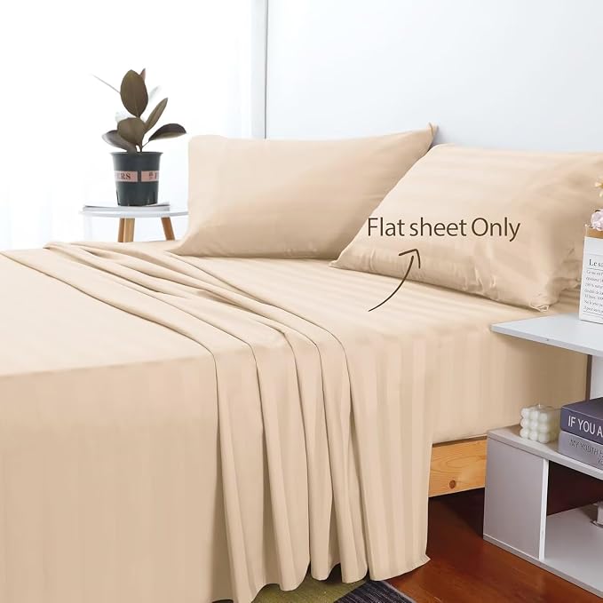 2-Pack Cotton Cal King Flat Sheet Only, 600 Thread Count 100% Egyptian Cotton - Image 2