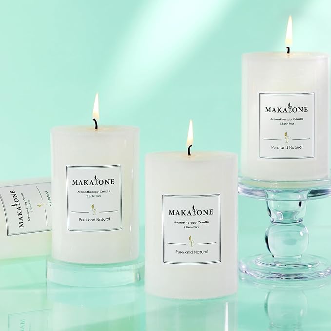 4 Pcs White Orange Vanilla Scented Pillar Candles, 60H Long-Lasting Burn - Image 8
