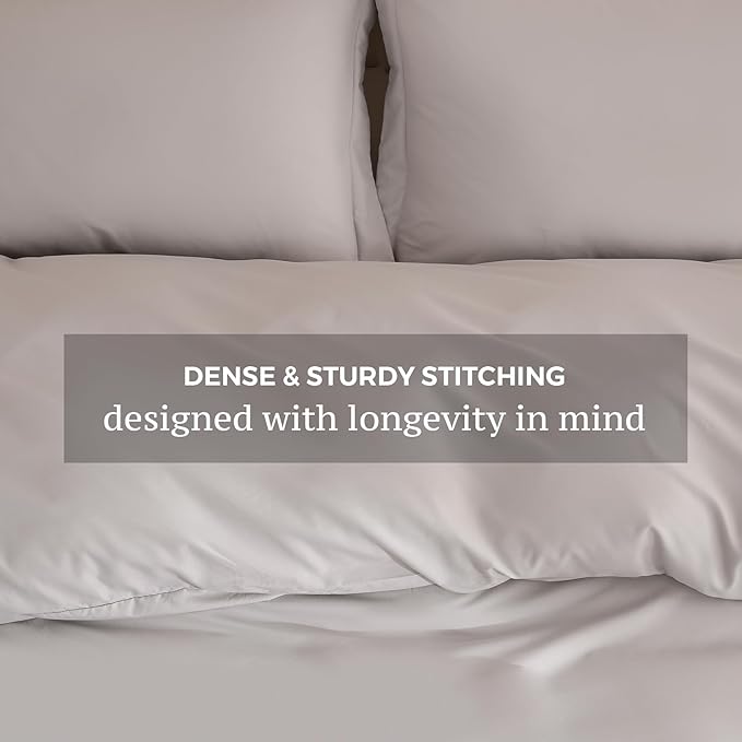 JSD Light Grey Duvet Cover Set King Size, 3 Piece Duvet Cover - Image 5