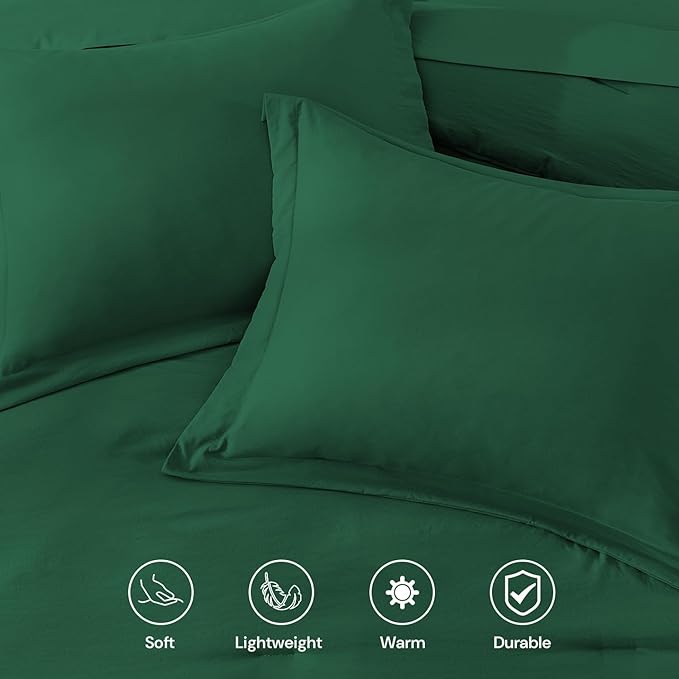 WRENSONGE King Size Comforter Set- 7 Pieces Soft Emerald Green Bed in a Bag King - Image 4
