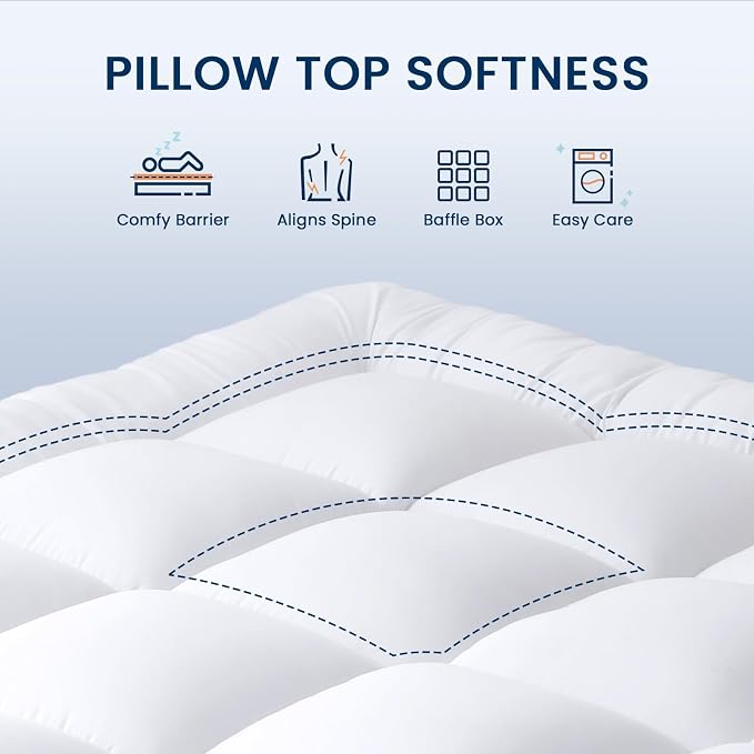 YUGYVOB Twin Size Mattress Pad Extra Thick, and Breathable Mattress Topper - Image 2