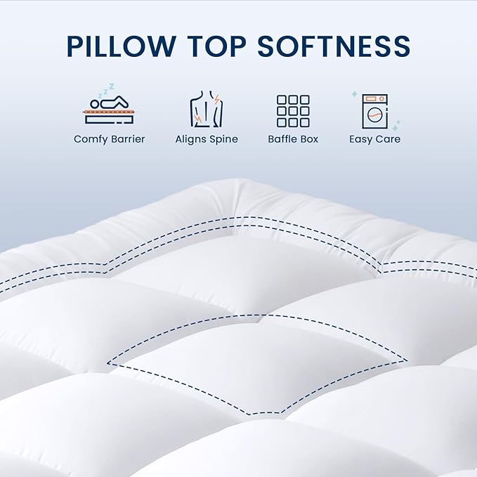 YUGYVOB Queen Size Mattress Topper Extra Thick, and Breathable Mattress Pad - Image 2