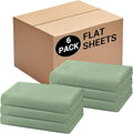Bulk Full Flat Sheets Only, 6 Pack Quick Sort Top Bed Sheet, Color-Coded Label by Culve