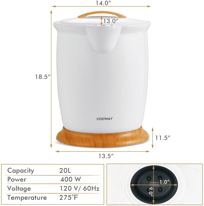 COSTWAY Bucket Style Towel Warmer, Fragrance Holder, Fits up to Two 40” x 70” - Image 7