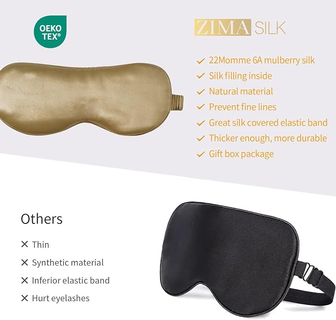 ZIMASILK Adjustable 100% 22 Momme Mulberry Silk Sleep Mask - Image 7