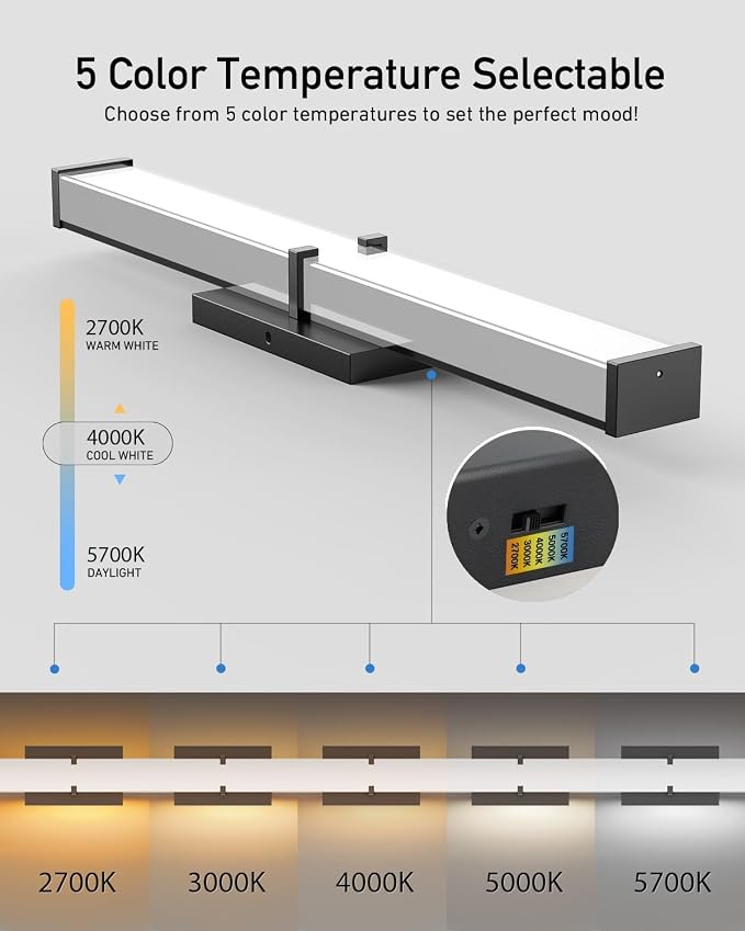 Modern LED Light Fixtures 40 Inch, 40W 3600 Lumen Dimmable Vanity Light - Image 2