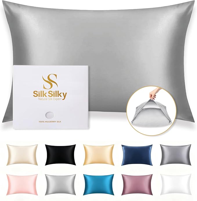 SilkSilky 100% Mulberry Silk Pillowcase by SilkSilky