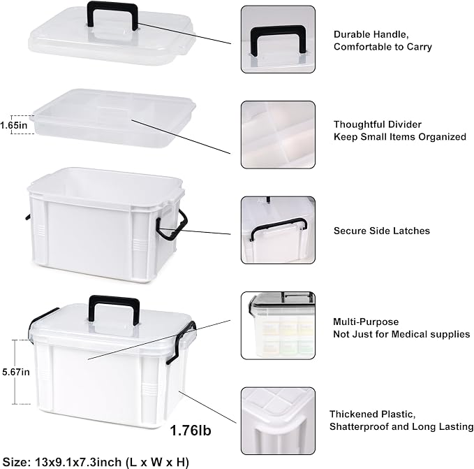 HEY FOLY 15qt White Medicine Organizer Storage Box - Image 3