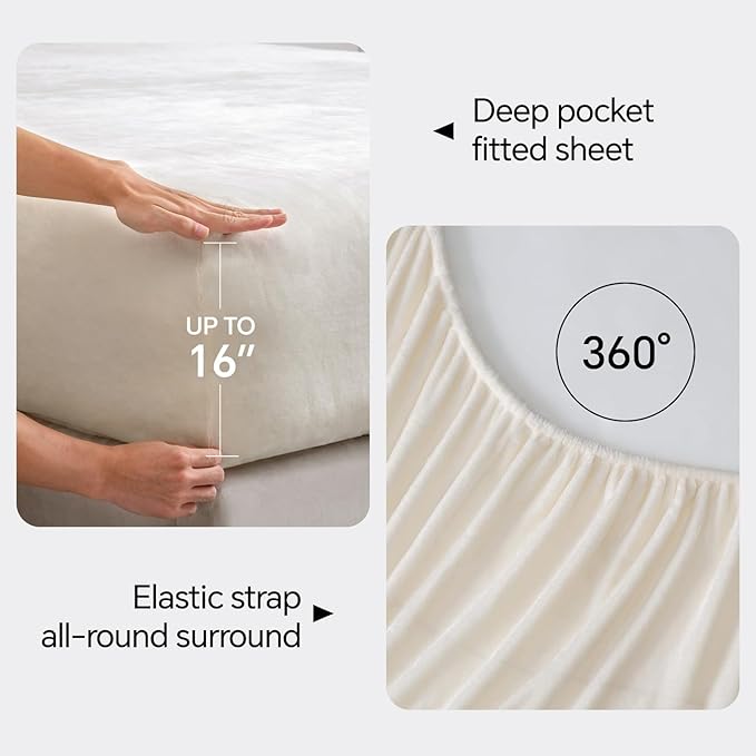 BEDELITE Flannel Sheets Full Size White - Image 4