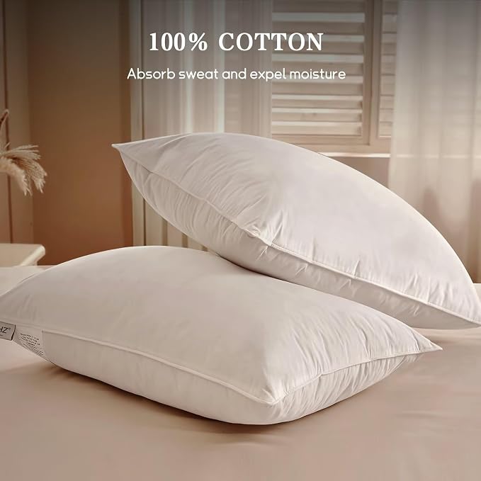 BHZ King Pillow Feather Down Hotel My King Pillow Bed Goose Pillows Alternative - Image 4