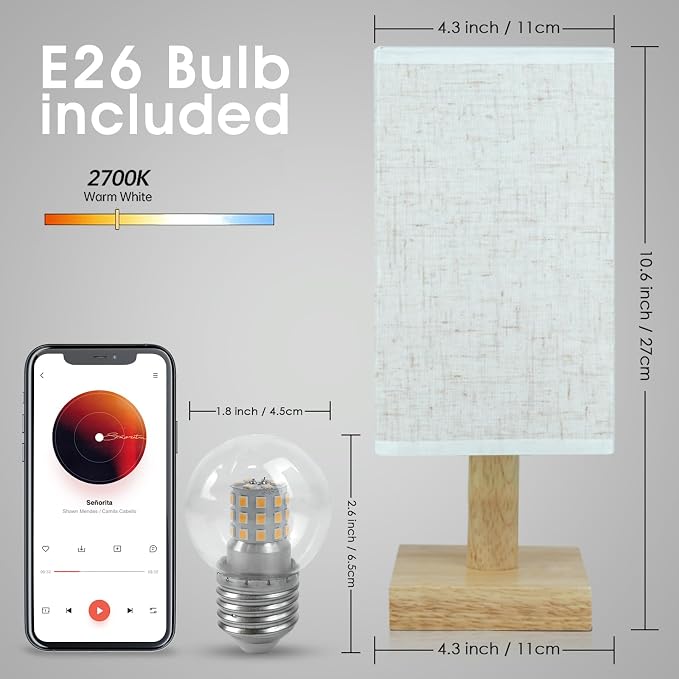 Small Bedside Table Lamp for Bedroom, Minimalist Nightstand Lamp - Image 4