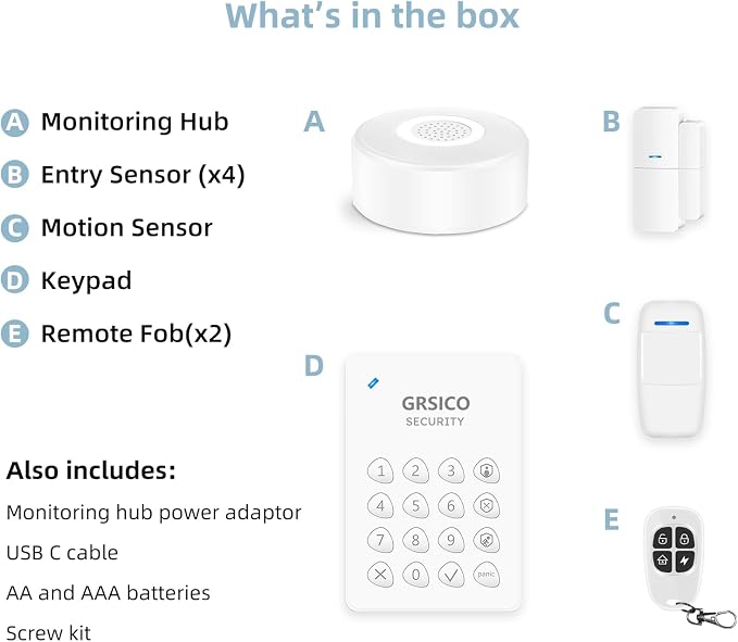 WiFi Alarm System, Smart Home Alarm System Wireless 9 Piece-kit, DIY Alarm - Image 8