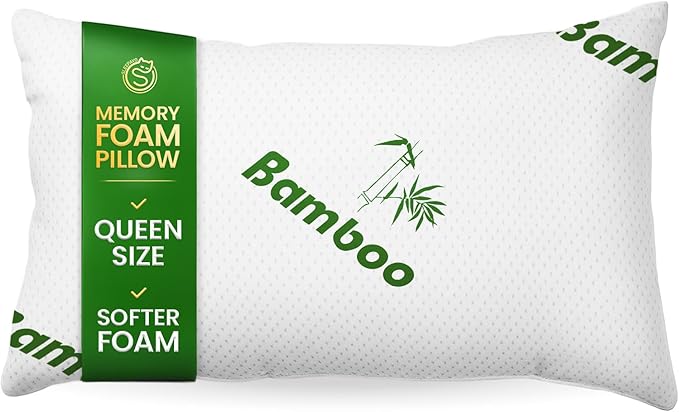Shredded Memory Foam Pillow Queen Size by Sleepavo