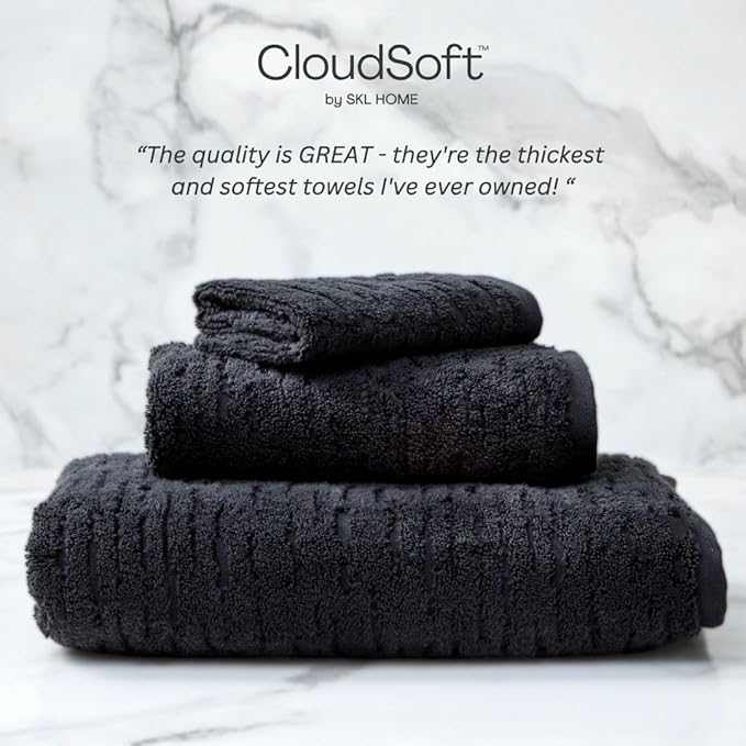 SKL Home CloudSoft 100% Cotton Luxury 4-Piece Washcloth Set, 520 GSM, Ultra - Image 5