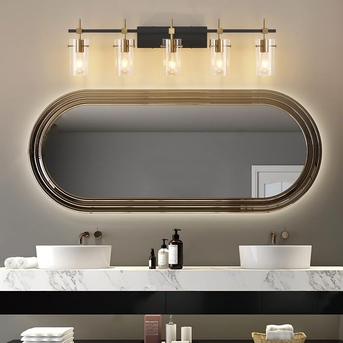 SOLFART 40.1 inch Vintage Brass Bathroom Vanity Light fixtures Bathroom Wall - Image 8