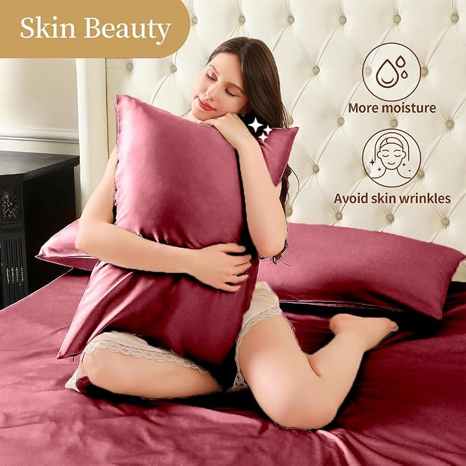 Mulberry Silk Pillowcase for Hair and Skin Standard Size, Silk Pillowcase 20"X - Image 3