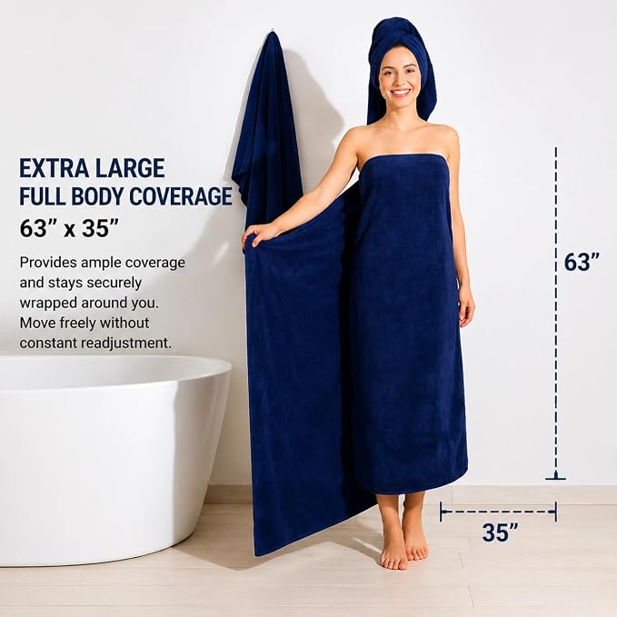 SEISSO 2 Pack Extra Large Bath Towels 63"x35", Bath Sheets - Image 3