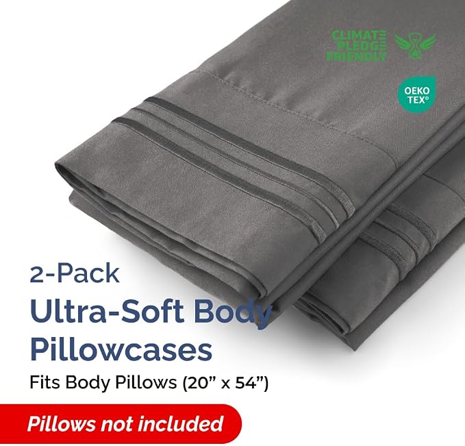 Body Pillowcases Set of 2-20x54 Long Body Pillow Case - Image 2