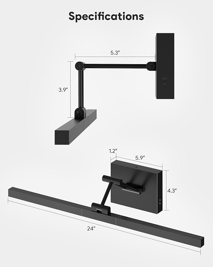 VONLUCE 24" LED Bathroom Vanity Light, 3CCT Modern Vanity Lights - Image 6