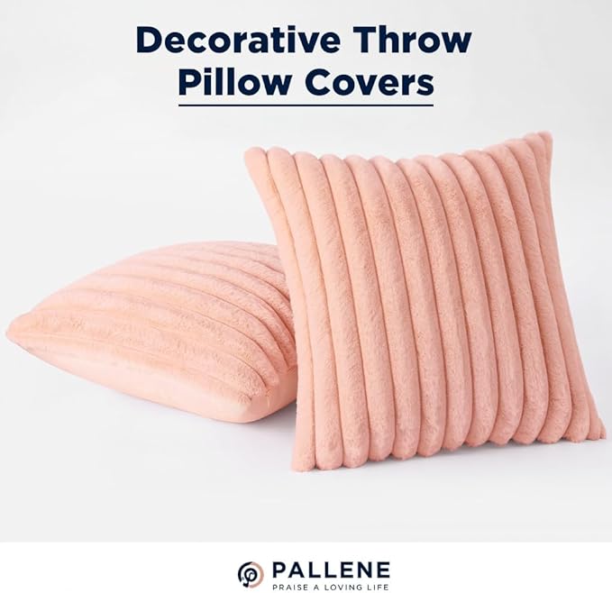 Pallene Faux Fur Plush Throw Pillow Covers 18x18 Set of 2, Luxury Soft Fluffy - Image 6