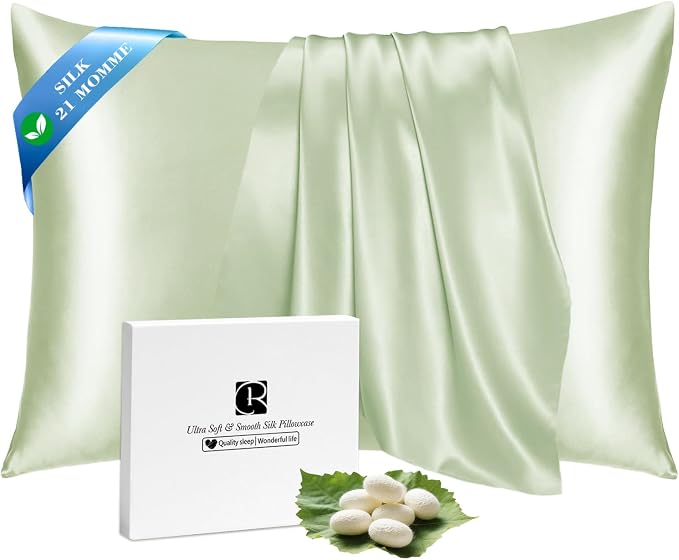 Ravmix Silk Pillow Cases with Zipper, 21momme Mulberry Silk Pillowcase by Ravmix