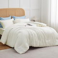 CozyLux King Size Comforter Set Ivory, 3 Pieces Solid Comforters King Size by CozyLux
