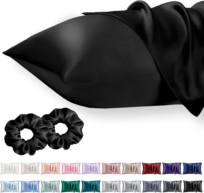 Standard Satin Pillowcase for Hair 2pc, Similar to Silk Pillow Cases, Easier by Vielit