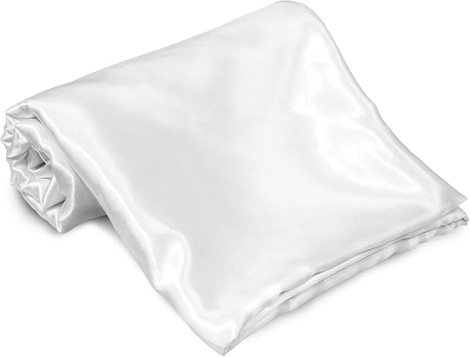 Homiest White Satin Twin Flat Sheet - Image 2