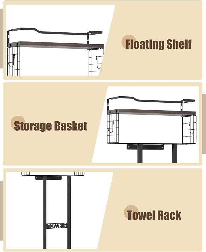 Large Towel Rack & Bathroom Towel Holder - Image 3