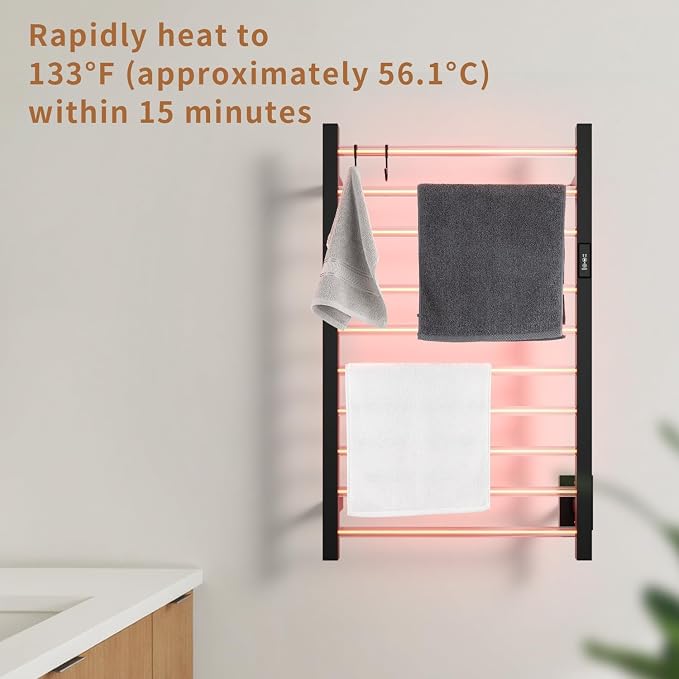 Wall Mounted Towel Warmer Square 10 Bars - Image 3