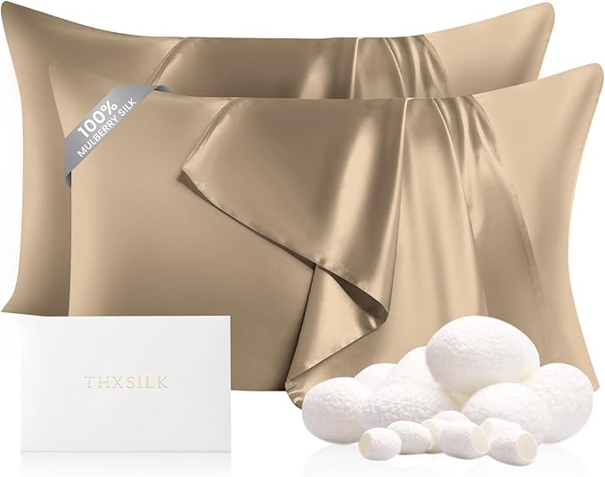 THXSILK Set of 2 Silk Pillowcase by THXSILK