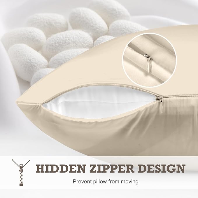 100% Mulberry Silk Pillowcase 2 Pack, Standard Size Silk Pillow Cases - Image 5