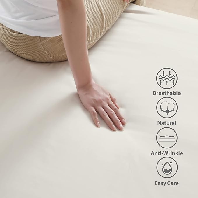 100% Egyptian Cotton Fitted Sheet King Size, 600 Thread Count 8-16" Deep Pocket - Image 2