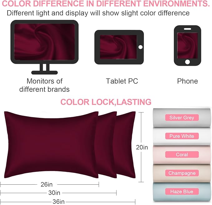 Silk Pillow Cases 2 Pack Standard Size - Image 7