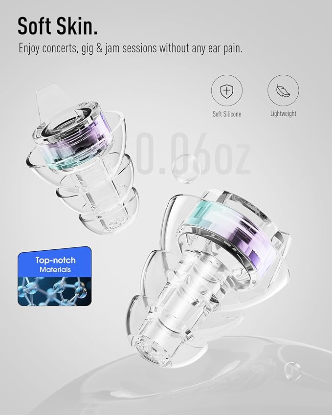 Hearprotek Concert Ear Plugs, 2 Pairs Reusable High Fidelity Musician Ear Plugs - Image 4
