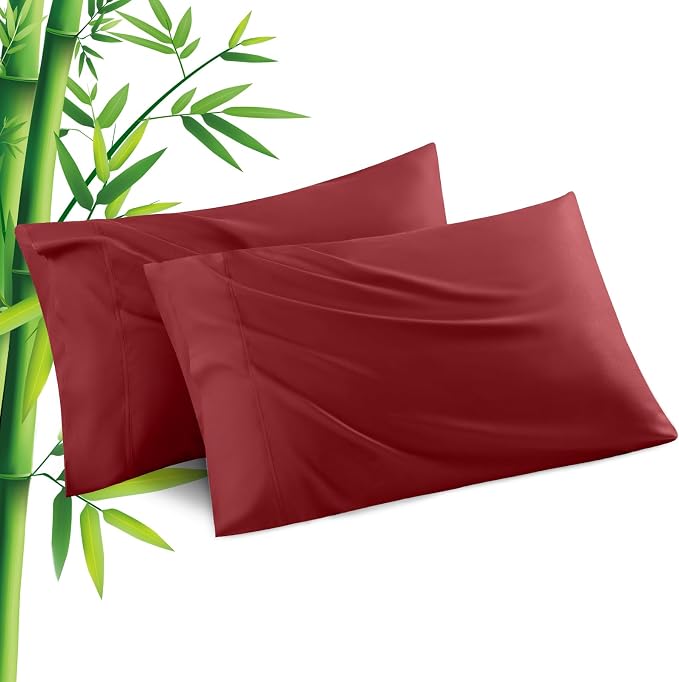 Pillowcases Standard Size 2 Pack, Cooling Viscose from Bamboo Pillow Cases by JamRest