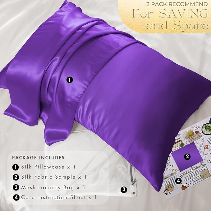 PROMEED Upgraded Grade 6A+ Purple Silk Pillowcase - Image 6