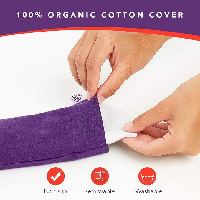 Lotus Weighted Lavender Eye Pillow – Purple Eye Mask - Image 6
