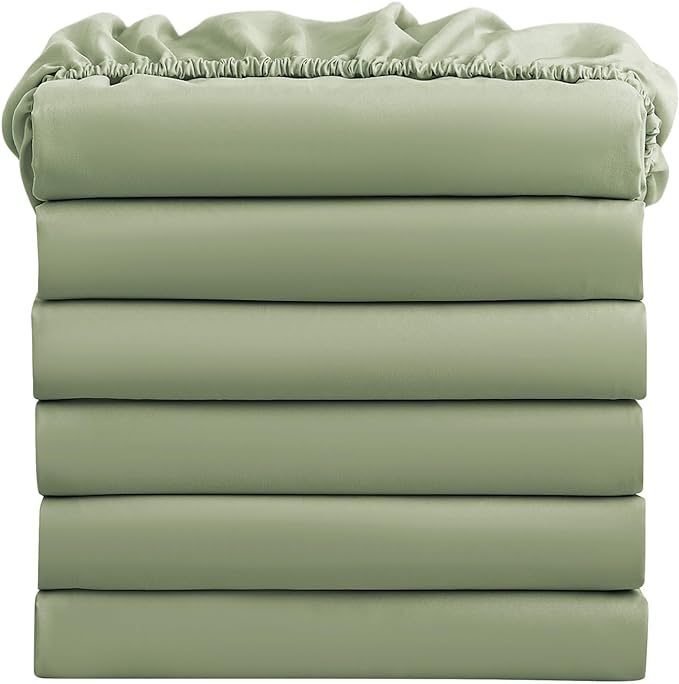 FreshCulture Queen Fitted Sheets, Bulk Pack of 6, Deep Pocket, Soft Microfiber by FreshCulture