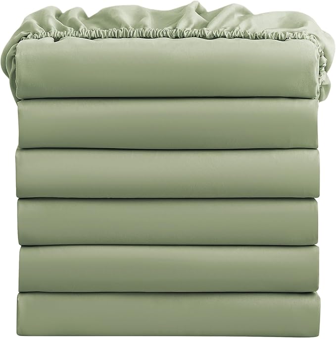 FreshCulture Full Fitted Sheets, Bulk Pack of 6, Deep Pocket, Soft Microfiber by FreshCulture
