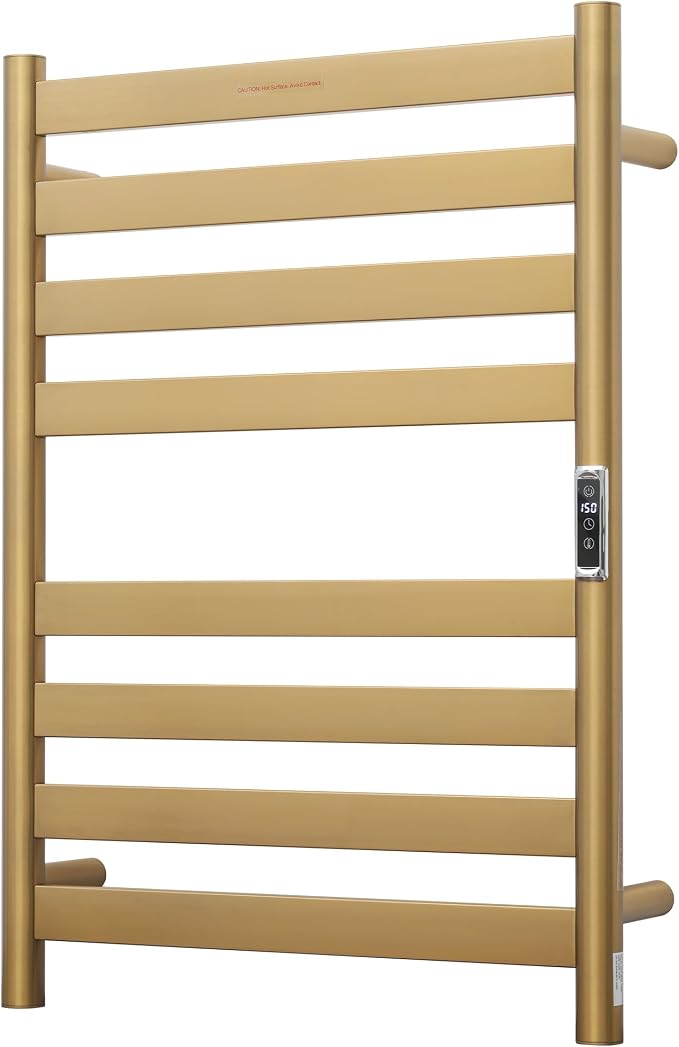 Heated Wall Mounted Electric Towel Warmer Rack, Timer & Temperature Control - Image 8